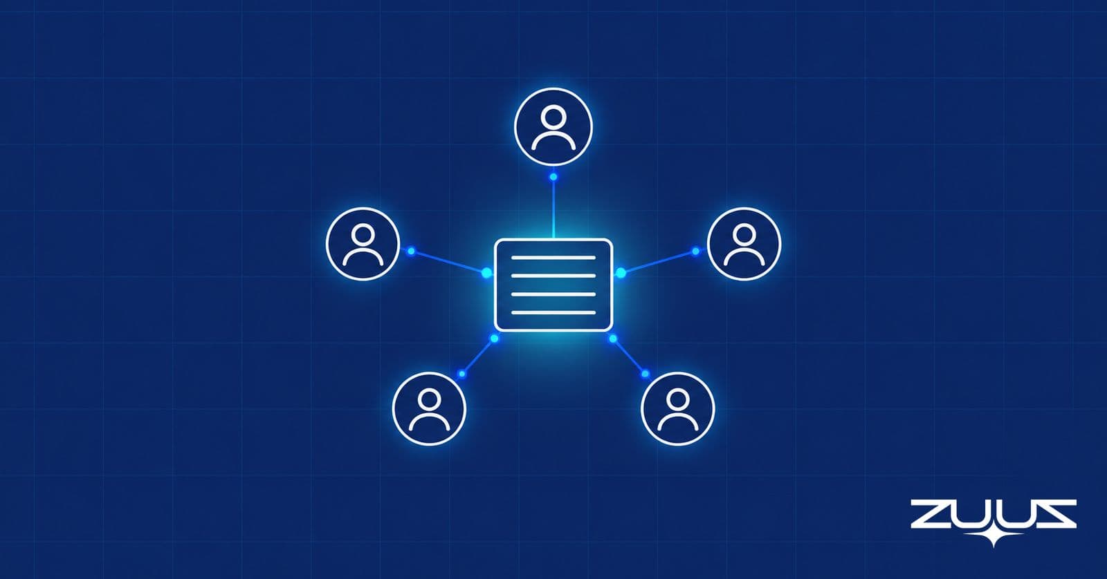 Account record linked to five contacts in a hub and spoke pattern, illustrating MSP account management