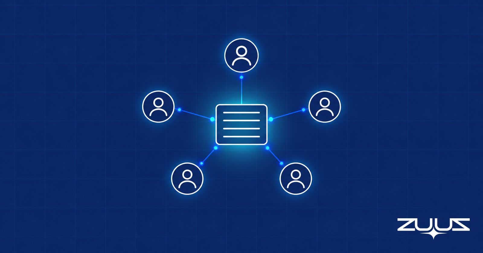 Account record linked to five contacts in a hub and spoke pattern, illustrating MSP account management